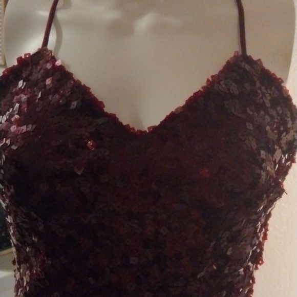 Charlotte Russe Black Cherry Sequin Mini Dress S - Picture 2 of 5